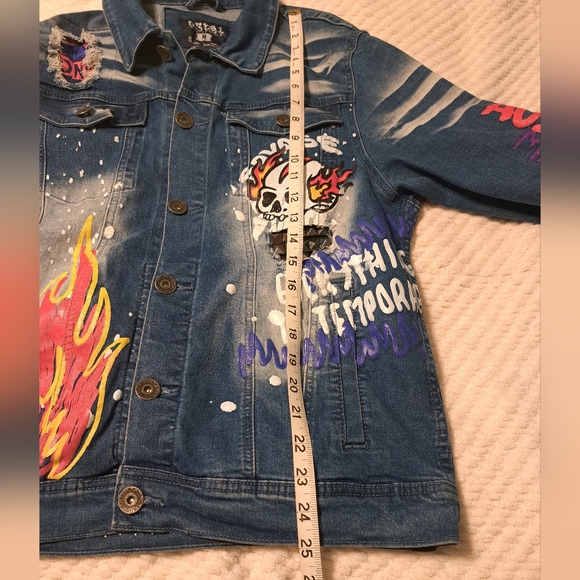Mens Rebel (R3bel) Jean Jacket Size M - Picture 12 of 12